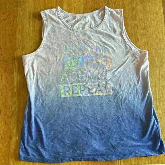Athletic Works Other - Athletic Works Girls XL 14-16 Sequin Dream Believe Achieve Ombré Tank Top